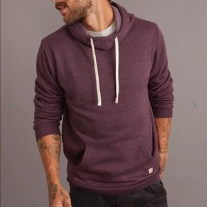 Marine Layer Men’s Cowlneck Pullover Hoodie in Vintage Violet Large